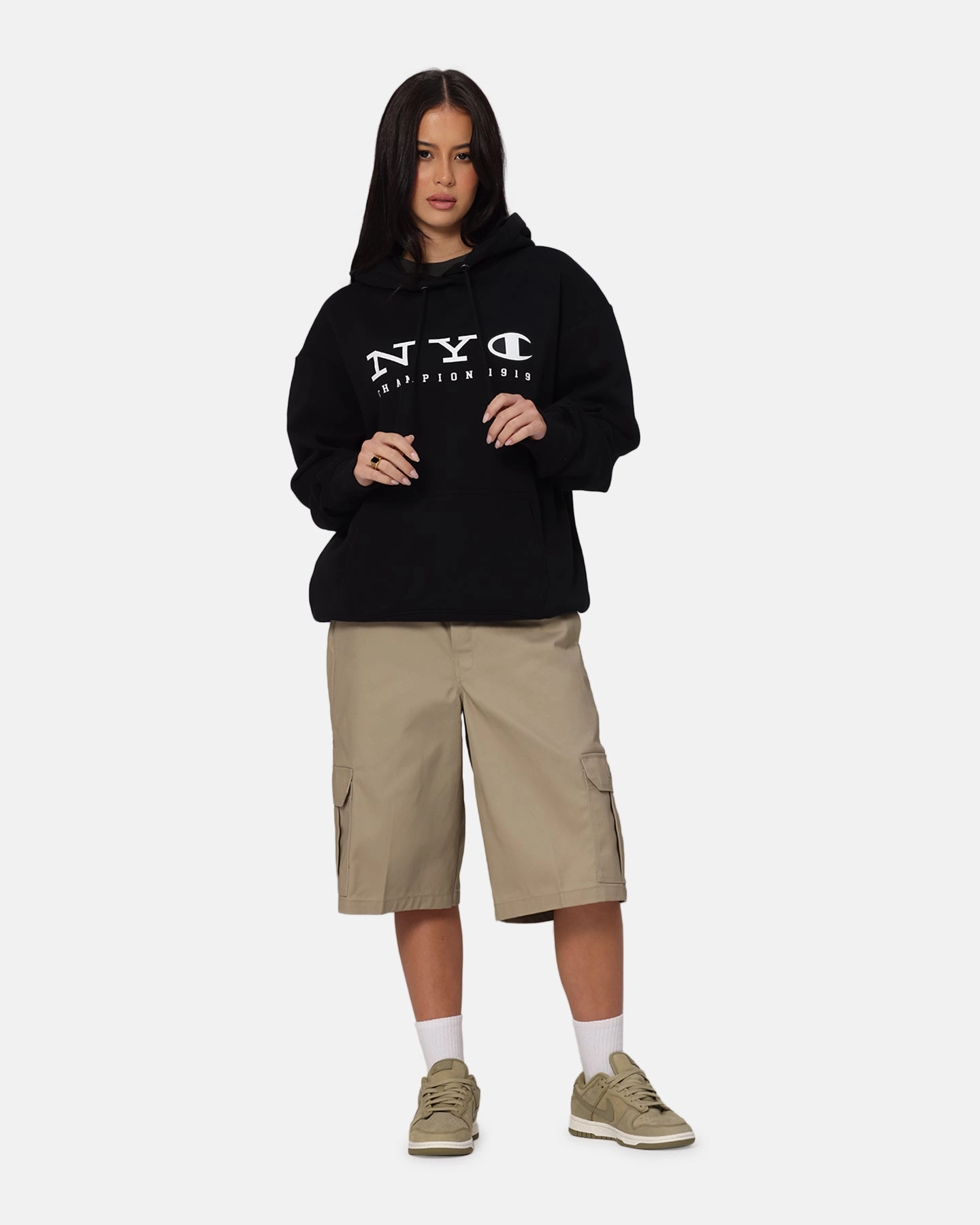 Champion Rochester Graphic Hoodie Black Wrinkle Resistant Finish