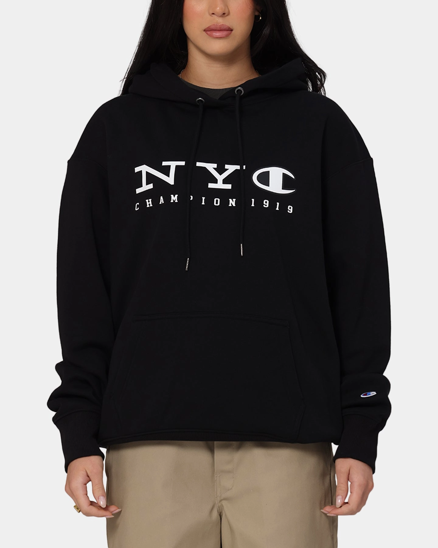 Champion Rochester Graphic Hoodie Black QuickPackFoldableDesign