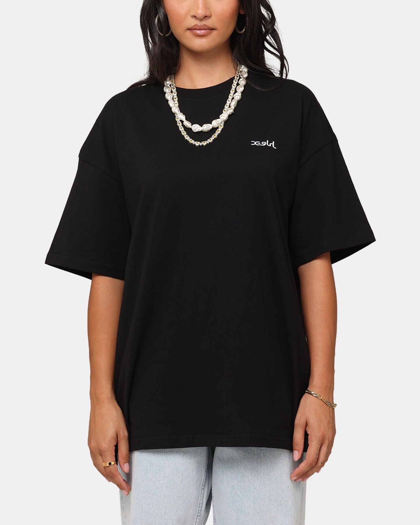 X-Girl Women's Strawberry Relaxed T-Shirt Black Airflow Ventilation Zones