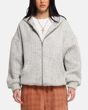 TaglessNecklineComfort XXIII Boucle Tweed Zip Hoodie Grey Marle