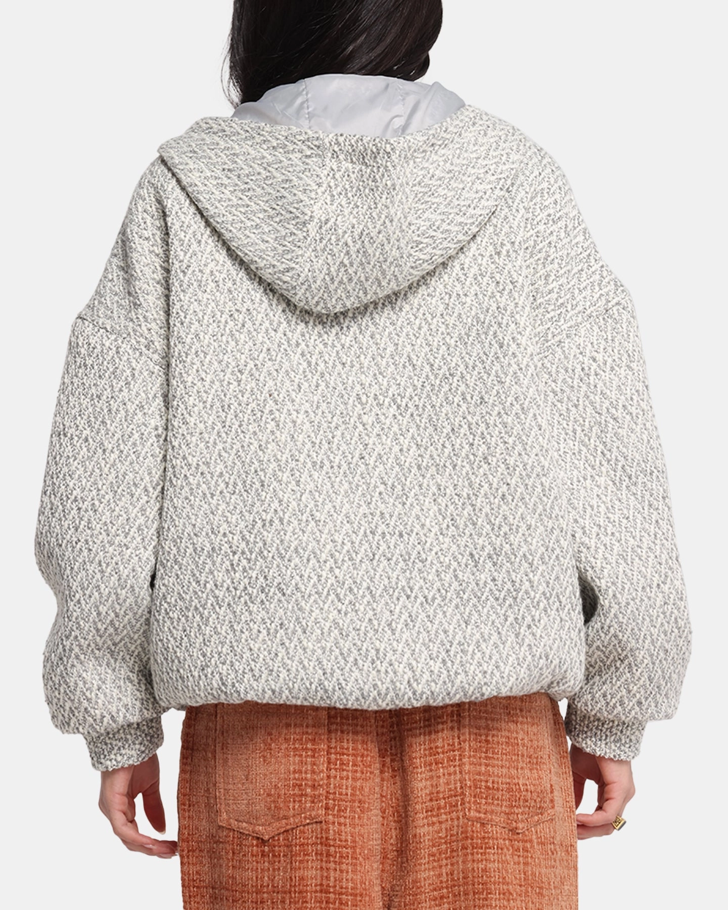 UltravioletProtectionFabric XXIII Boucle Tweed Zip Hoodie Grey Marle