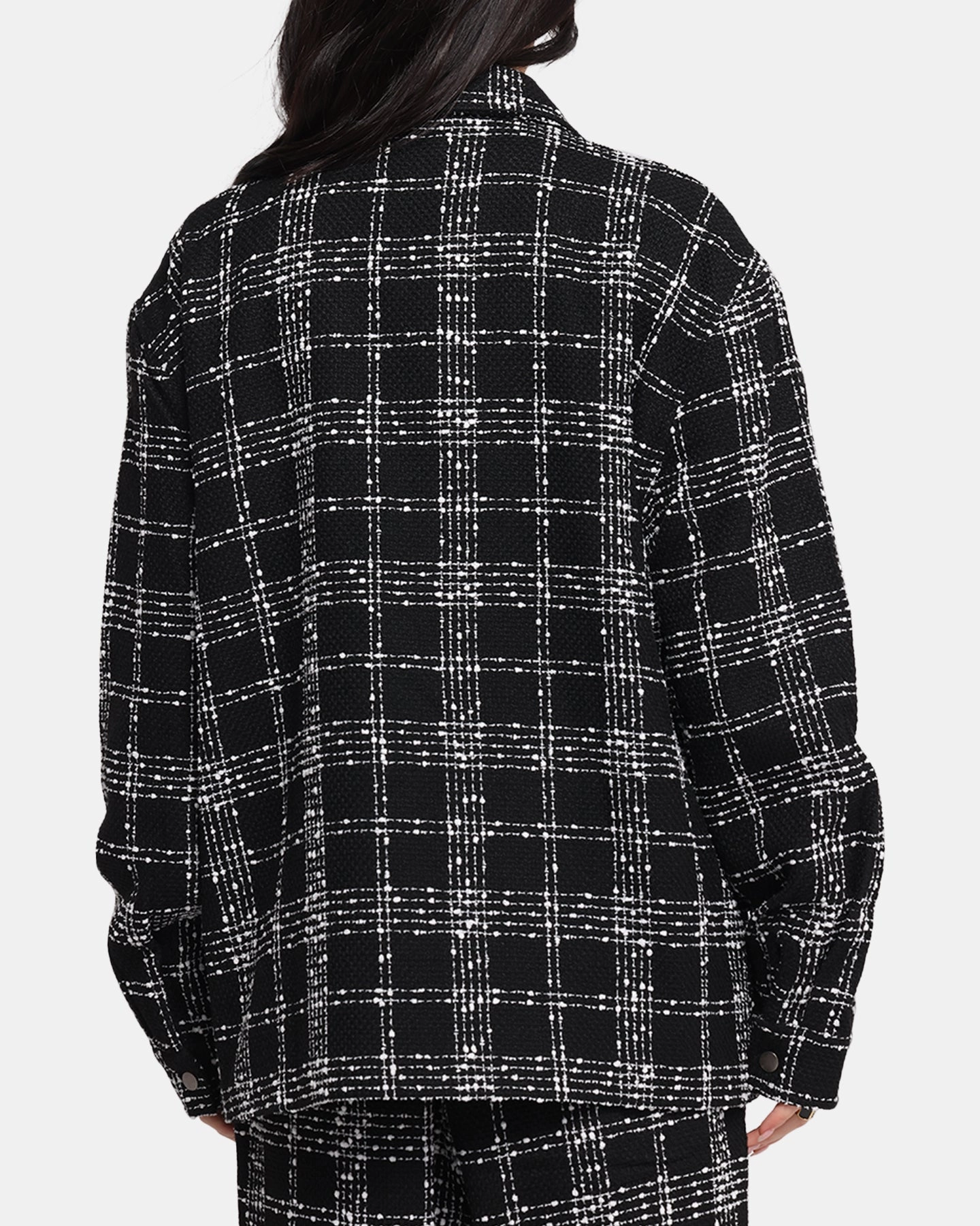 Breathable Design XXIII Boucle Tweed Zip Jacket Black/White