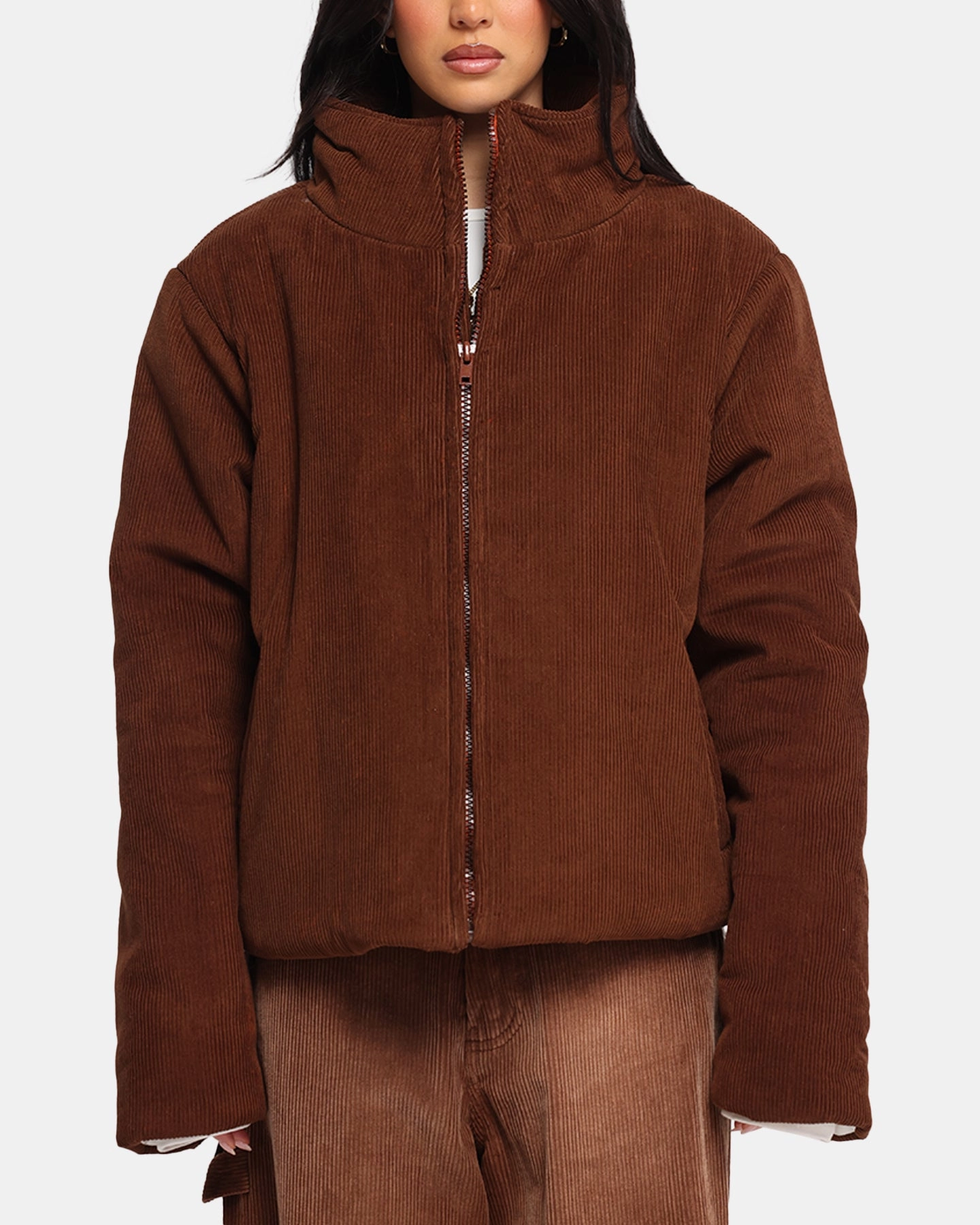 XXIII Corduroy Flight Jacket Brown RelaxedSilhouette NonIrritatingEdges