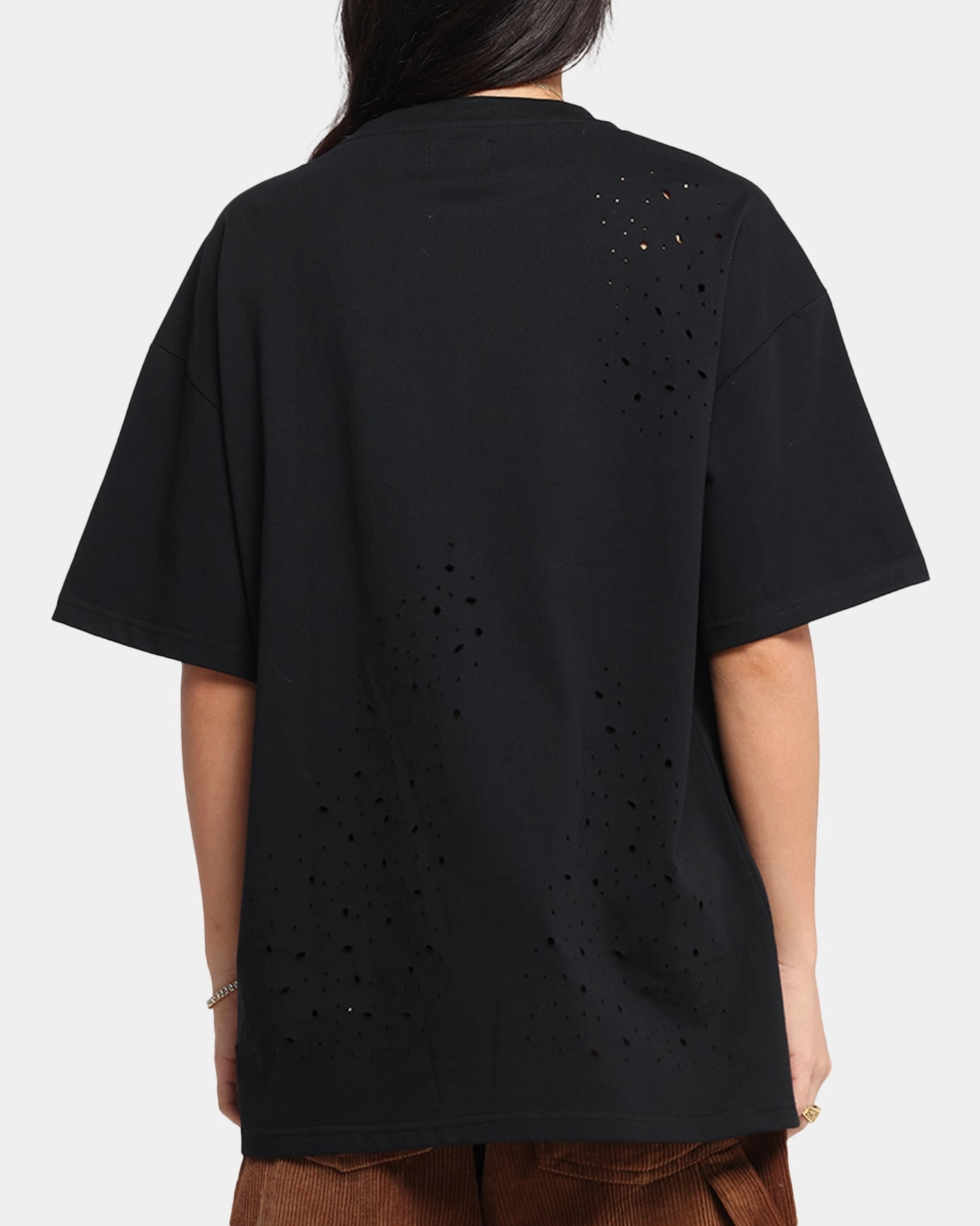 XXIII Distressed T-Shirt Black NonRestrictiveCollar High Collar Option