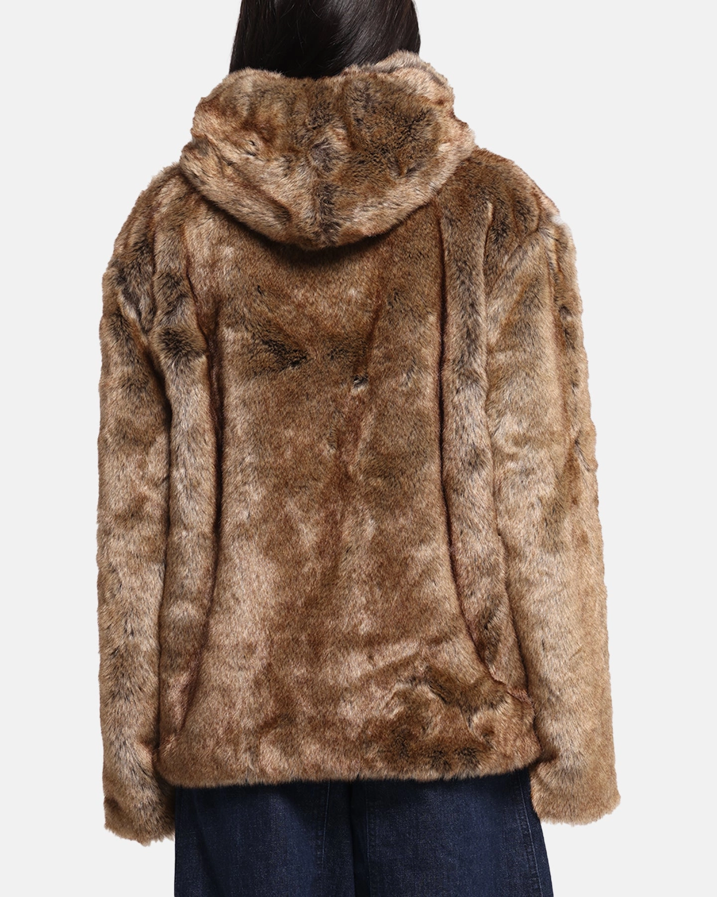 XXIII Into The Wild Fur Jacket Brown Reflective Trim Details Low Profile Waistband Integration