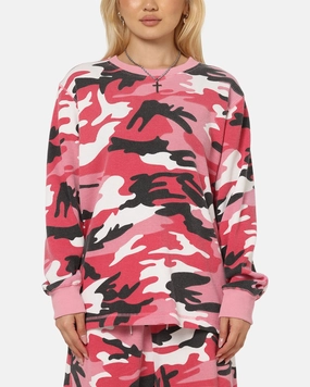 Comfy Fit Recycled Fiber Blend XXIII Printed Thermal Long Sleeve T-Shirt Pink Camo