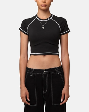 Everyday Jacket Metallic Fiber Blend XXIII Women's Boiler Room Crop T-Shirt Black