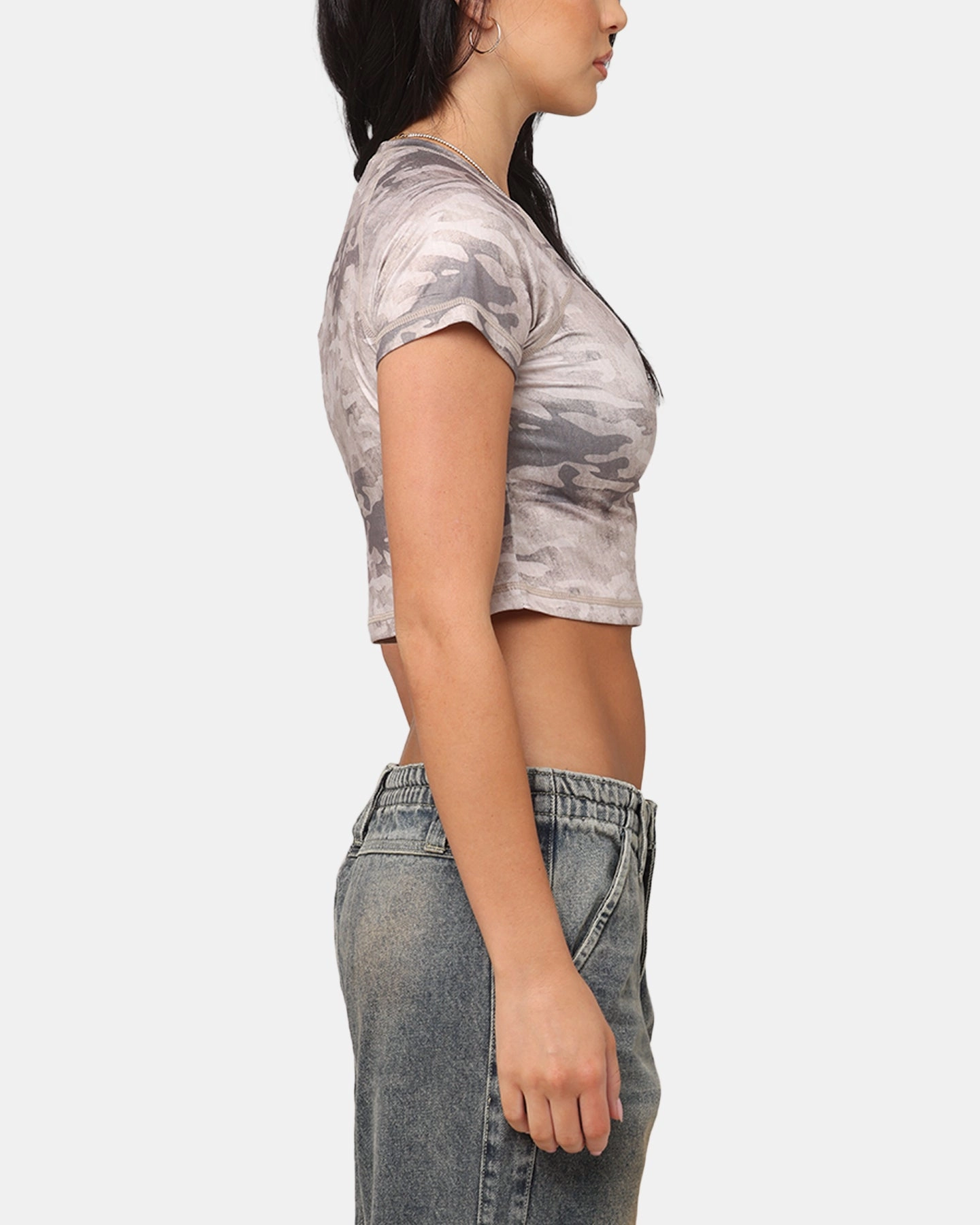 XXIII Women's Boiler Room Crop T-Shirt Desert Camo AntiSlipGrip BondedSeams