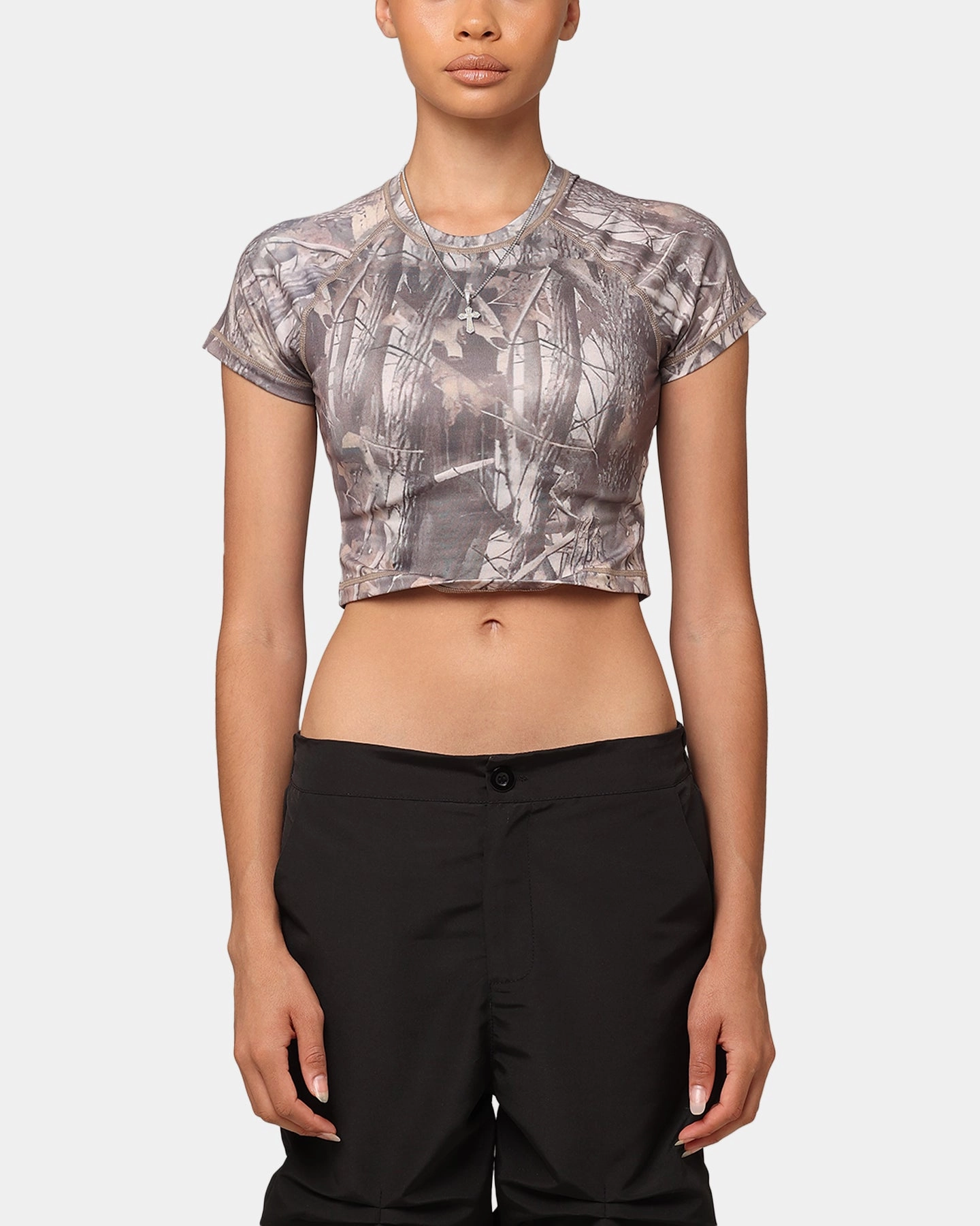 EcoFriendly Dye XXIII Women's Boiler Room Crop T-Shirt Hunter Camo