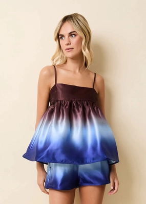 Yarden Top in Ombre Twilight and Raisin DoubleLayered Antistatic