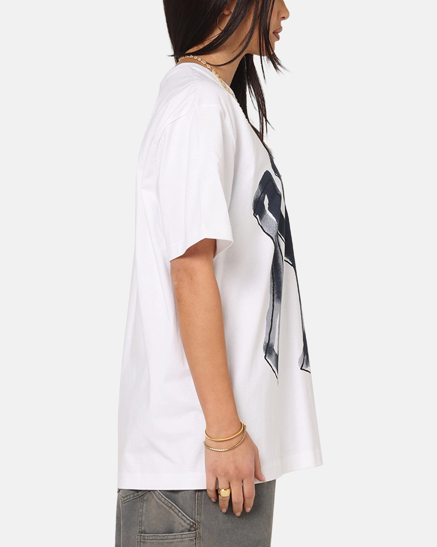Easy Wear Relaxed Blouse New Era New York Yankees Oversized Paint T-Shirt White