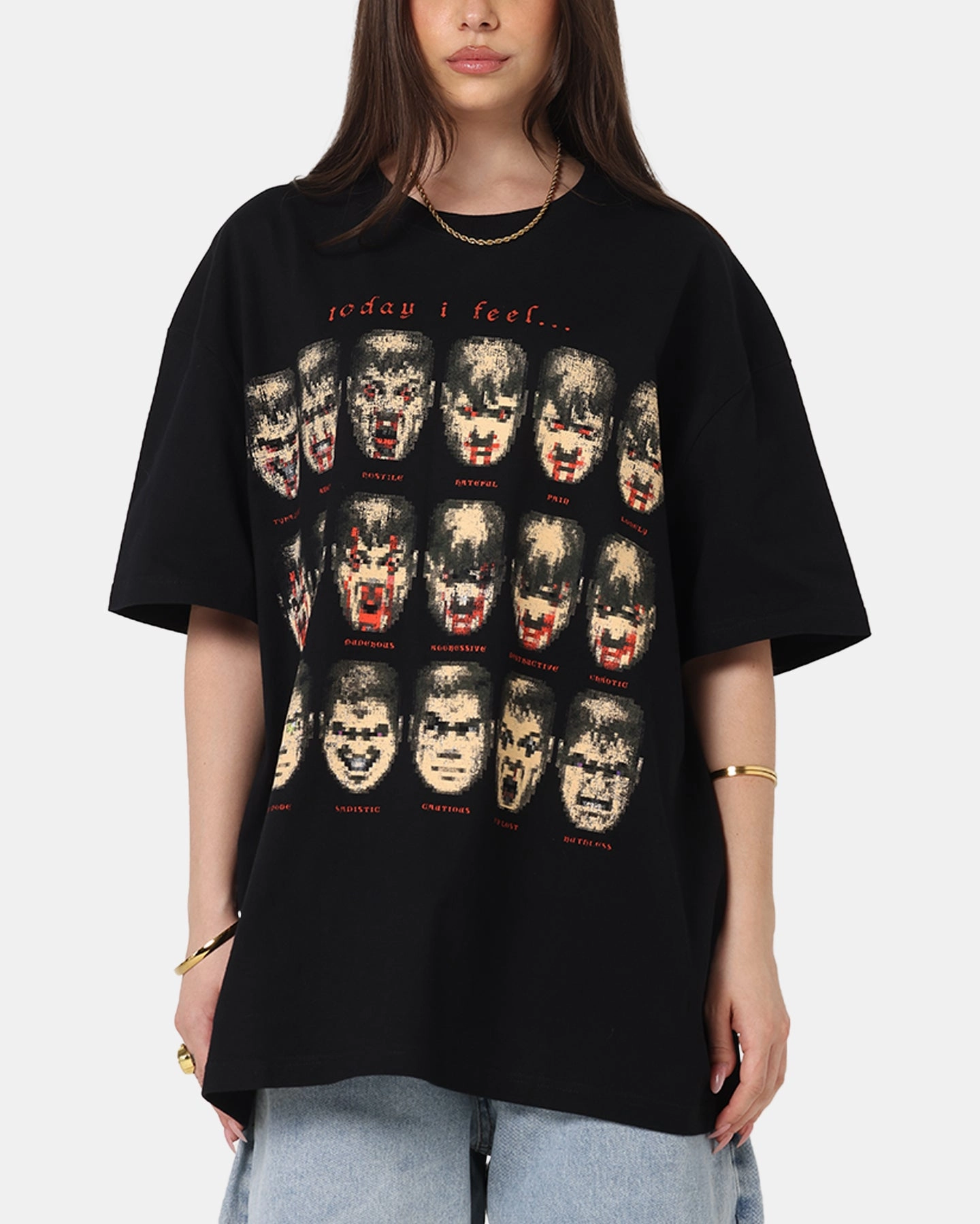 NonToxic Certification DoubleLayeredFabric 73 Studio X Doom Today I Feel Heavyweight T-Shirt Black