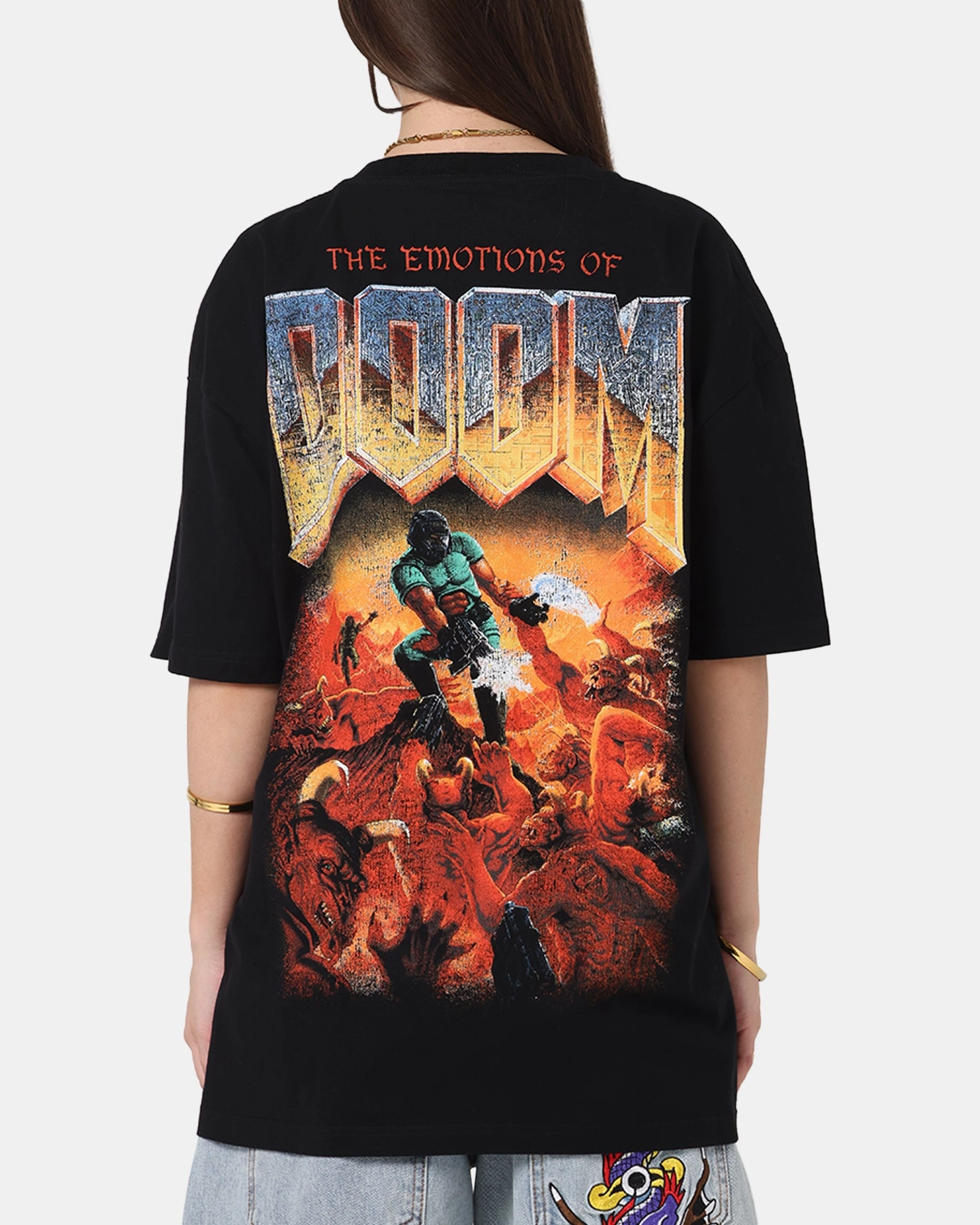 NonIrritatingSeams DoubleLayered Neckline 73 Studio X Doom Today I Feel Heavyweight T-Shirt Black