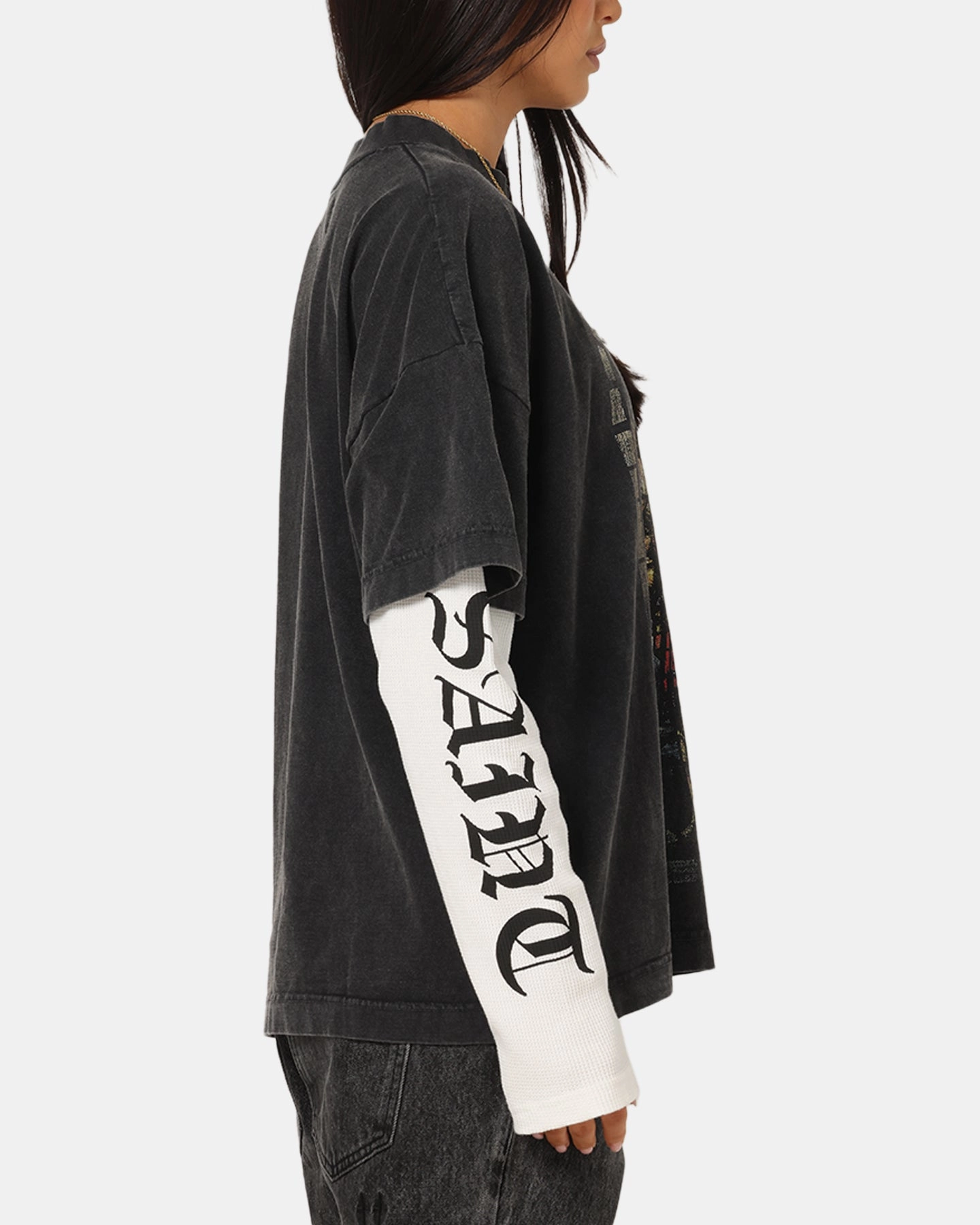 Stylish T-shirt Saint Morta Kingdomcome Long Sleeve T-Shirt Vintage Black