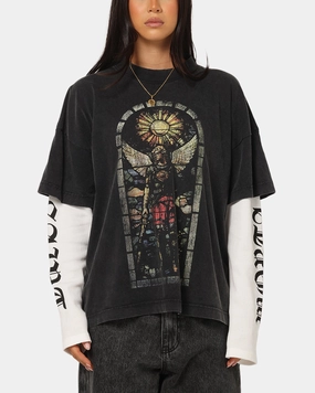 Saint Morta Kingdomcome Long Sleeve T-Shirt Vintage Black ContrastStitching Airflow Ventilation